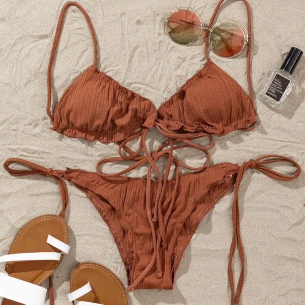 SHEIN burnt orange rust bathing suit!